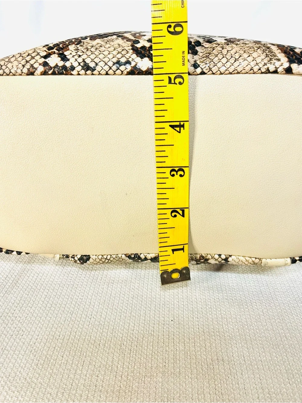 Snake-Print Beige 3-in-1 Convertible Backpack Crossbody Bag with